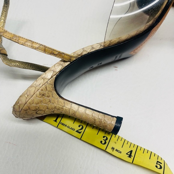 Yves Saint Laurent vintage snake print heels shoes size 7.5 - Picture 5 of 9